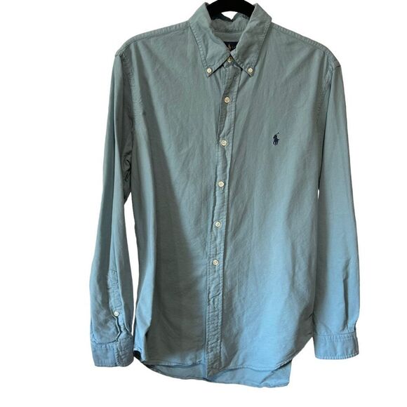 Revolve Polo Ralph Lauren Blue Collared Chambray Casual Button Down Shirt - Picture 1 of 6